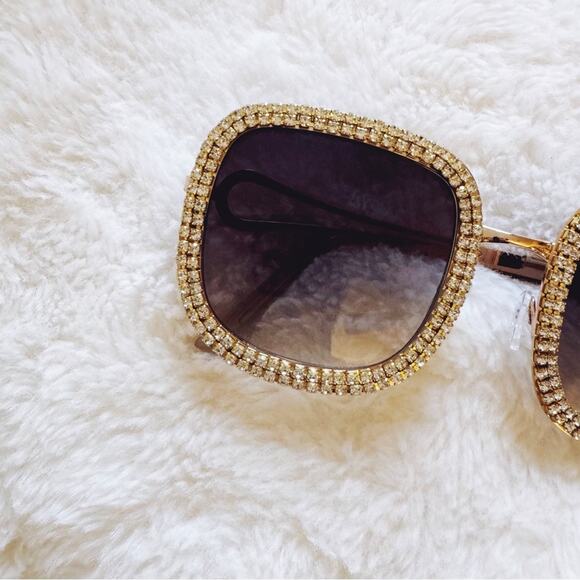 Avelina Black & Blue Crystal Embellished Sunglasses - Picture 3 of 10